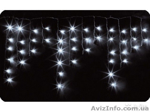 Гирлянда бахрома уличная 100 led 5м белая - Изображение #1, Объявление #1493490
