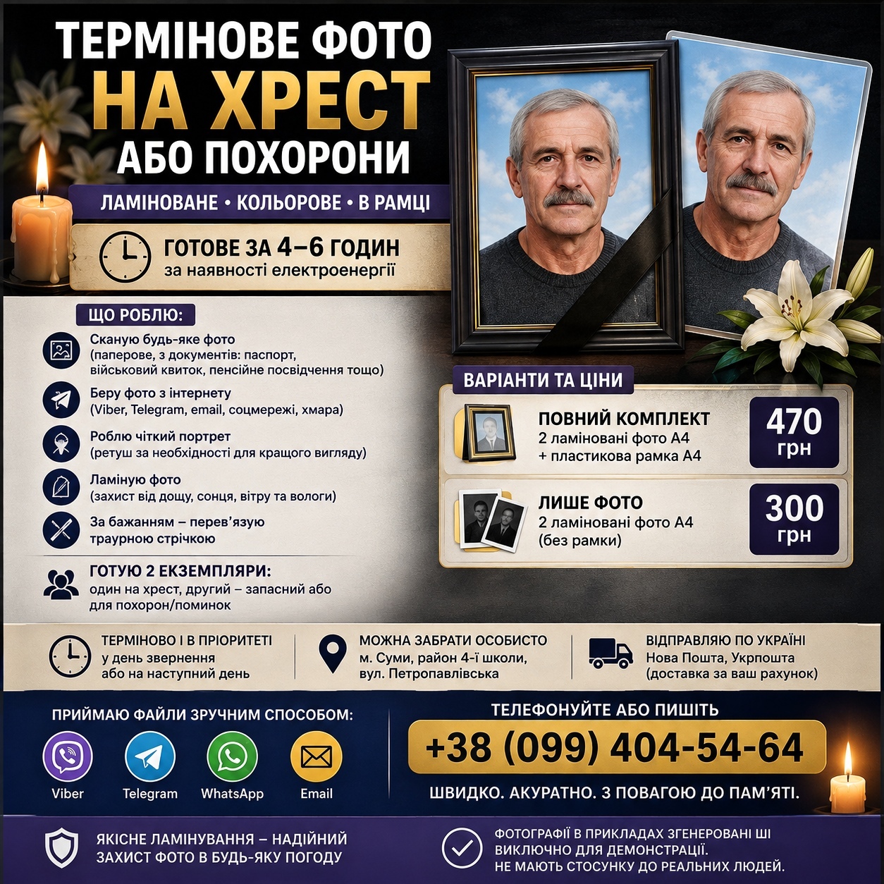 Тимчасове фото на хрест — швидко та з повагою - <ro>Изображение</ro><ru>Изображение</ru> #1, <ru>Объявление</ru> #1754439