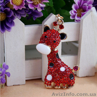 Брелок жираф со стразами, брелок на ключи, женский брелок - <ro>Изображение</ro><ru>Изображение</ru> #1, <ru>Объявление</ru> #1288683