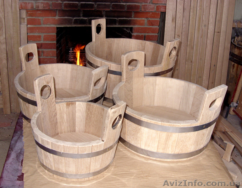 Вёдра, шайки и ушаты для бани и сауны из дуба. - <ro>Изображение</ro><ru>Изображение</ru> #1, <ru>Объявление</ru> #949332