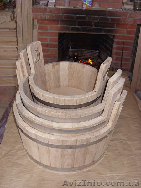 Вёдра, шайки и ушаты для бани и сауны из дуба. - <ro>Изображение</ro><ru>Изображение</ru> #5, <ru>Объявление</ru> #949332